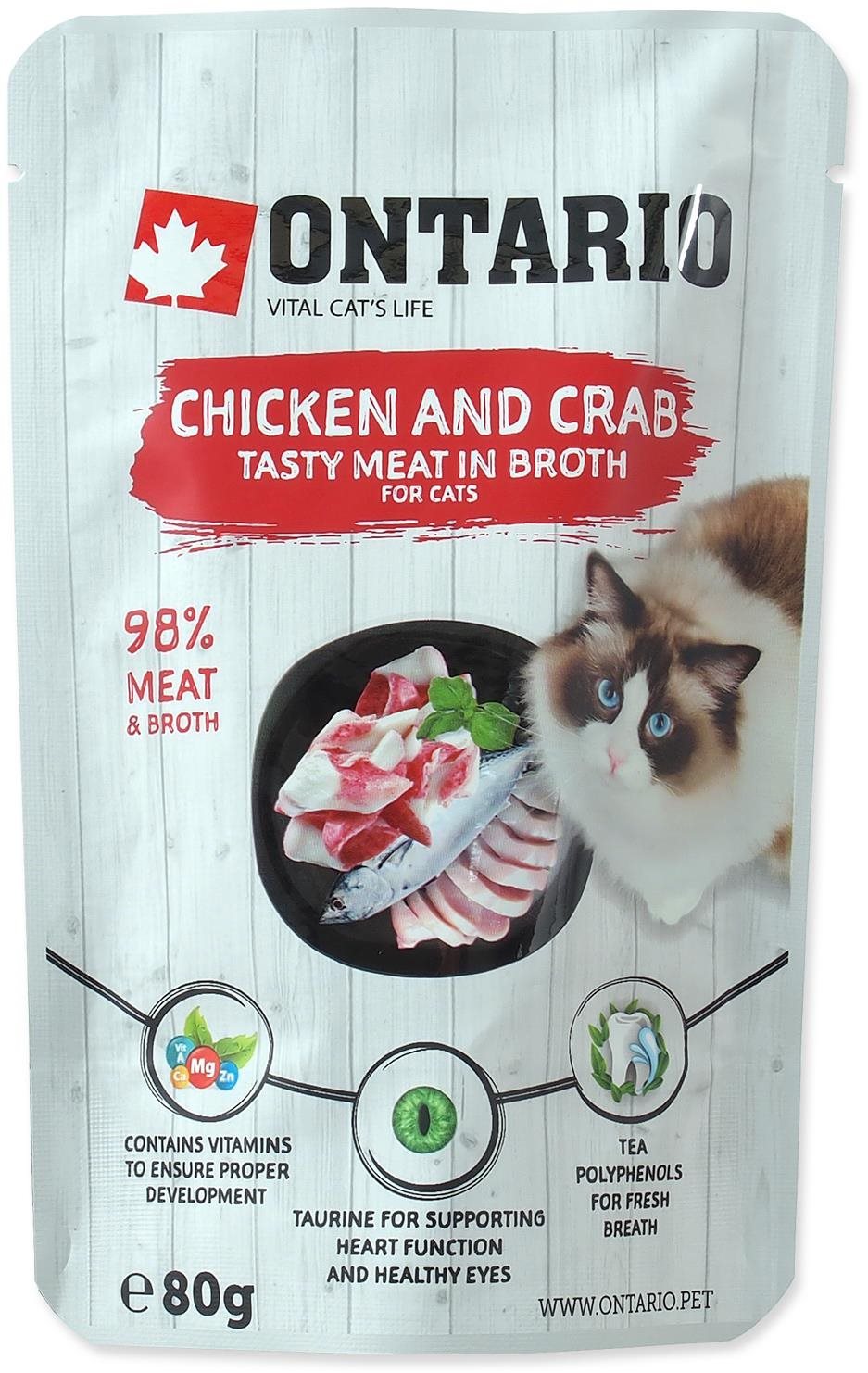 Ontario kapsička kuracia a treska vo vývare 80 g Polievka pre mačky