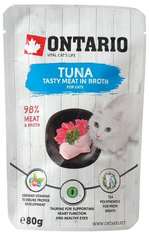 Ontario Kapsička tuniak vo vývare 80 g Polievka pre mačky