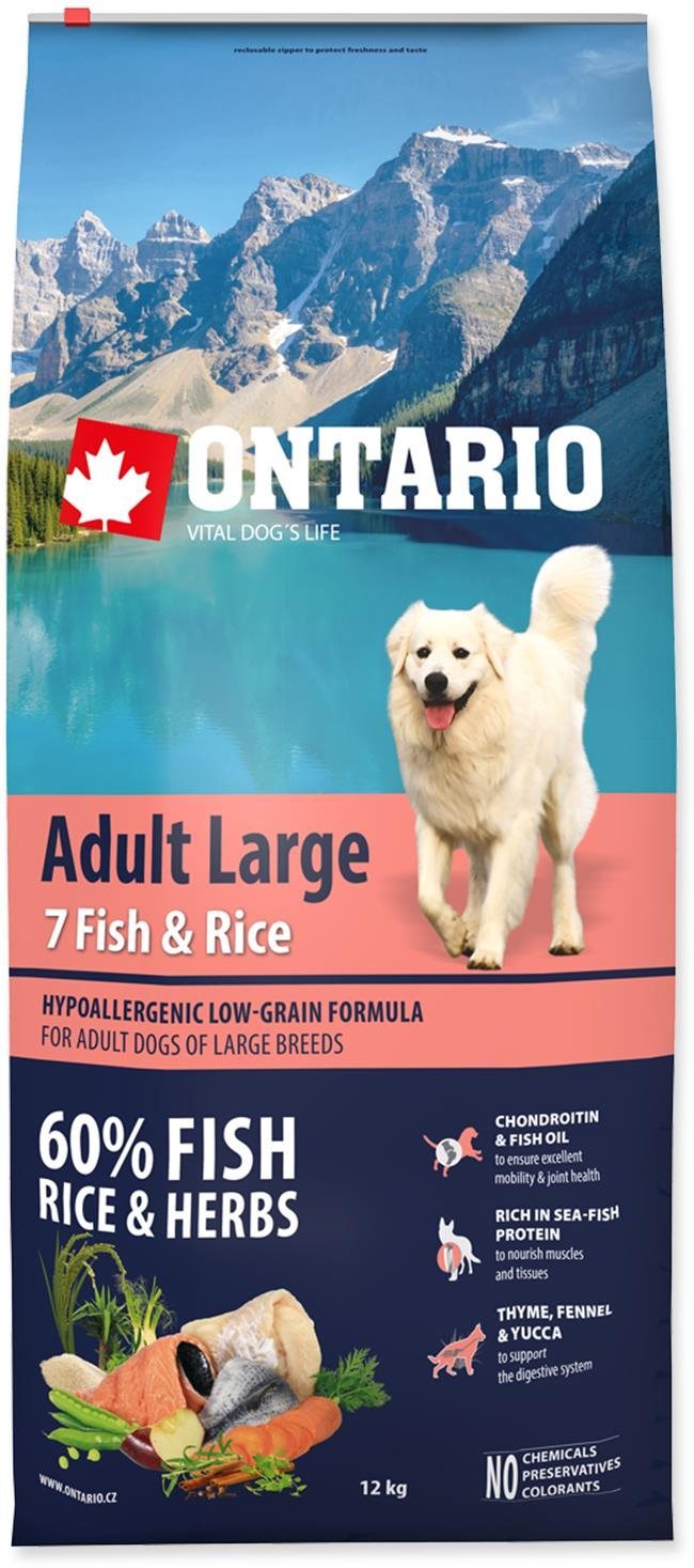Ontario Adult Large Fish & Rice 12 kg Granuly pre psov