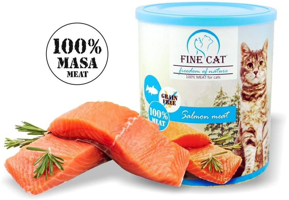 FINE CAT FoN konzerva pre mačky LOSOS, 100 % mäsa, 800 g Konzerva...