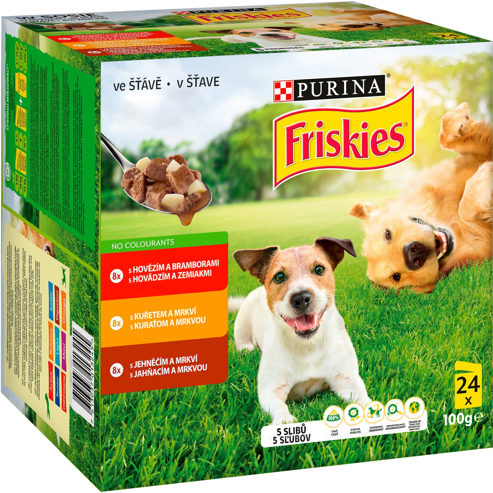Friskies adult kapsičky s hovädzím, kuracím a jahňacím v šťave 24 ×...