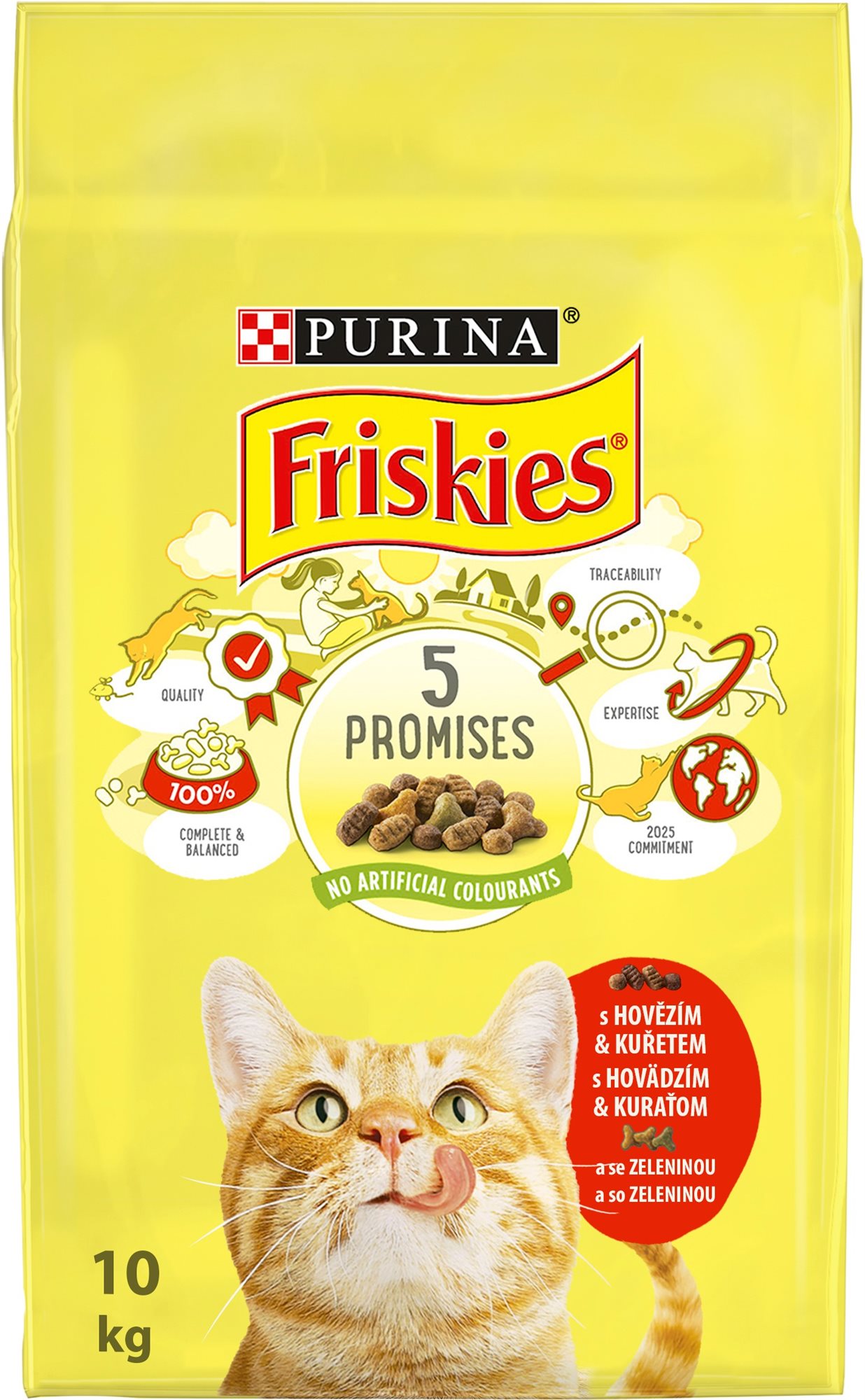 Friskies s hovädzím, s kuraťom a so zeleninou 10 kg Granule pre mačky