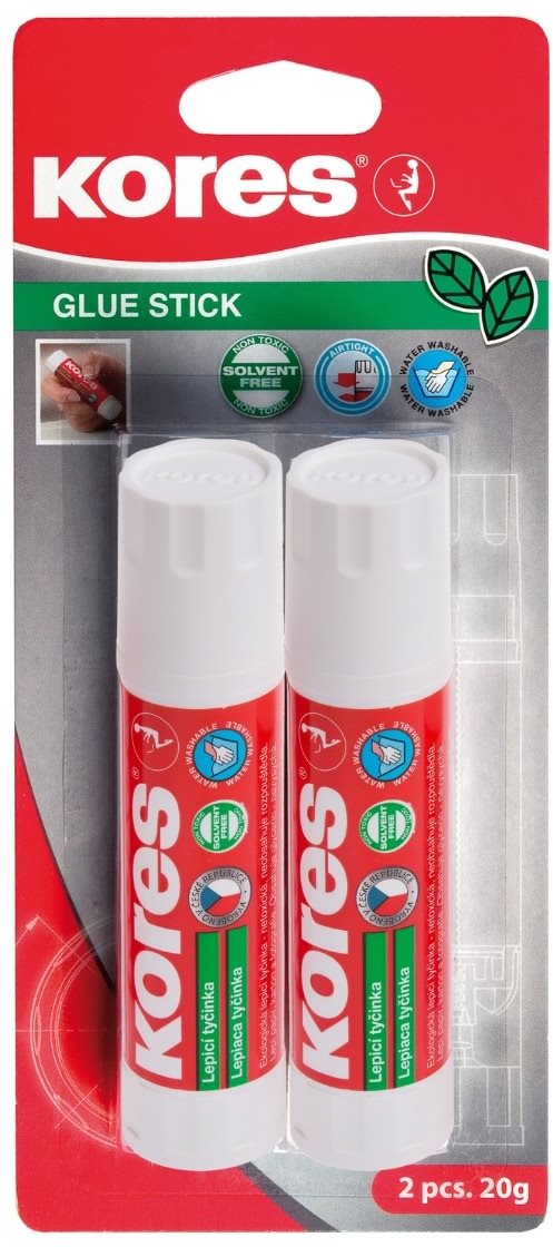 KORES Lepiaca tyčinka 20 g, blister 2 ks Tuhé lepidlo