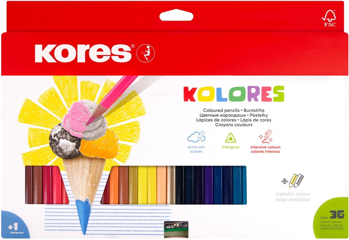 KORES KOLORES 36 farieb Pastelky