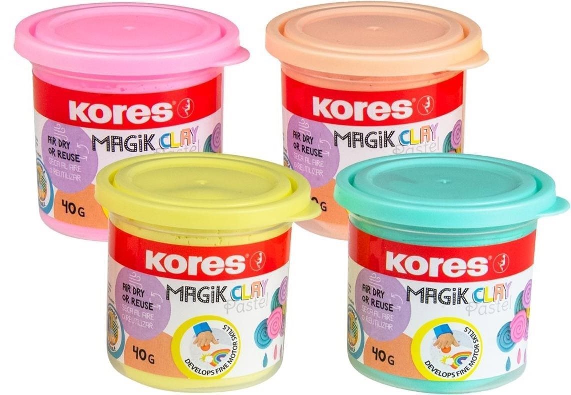 KORES MAGIK CLAY PASTEL, 4x 40 g Knete