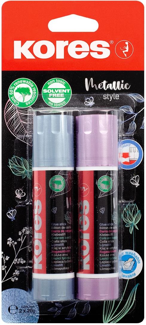 KORES Lepiaca tyčinka Metalic 2× 20 g Tuhé lepidlo