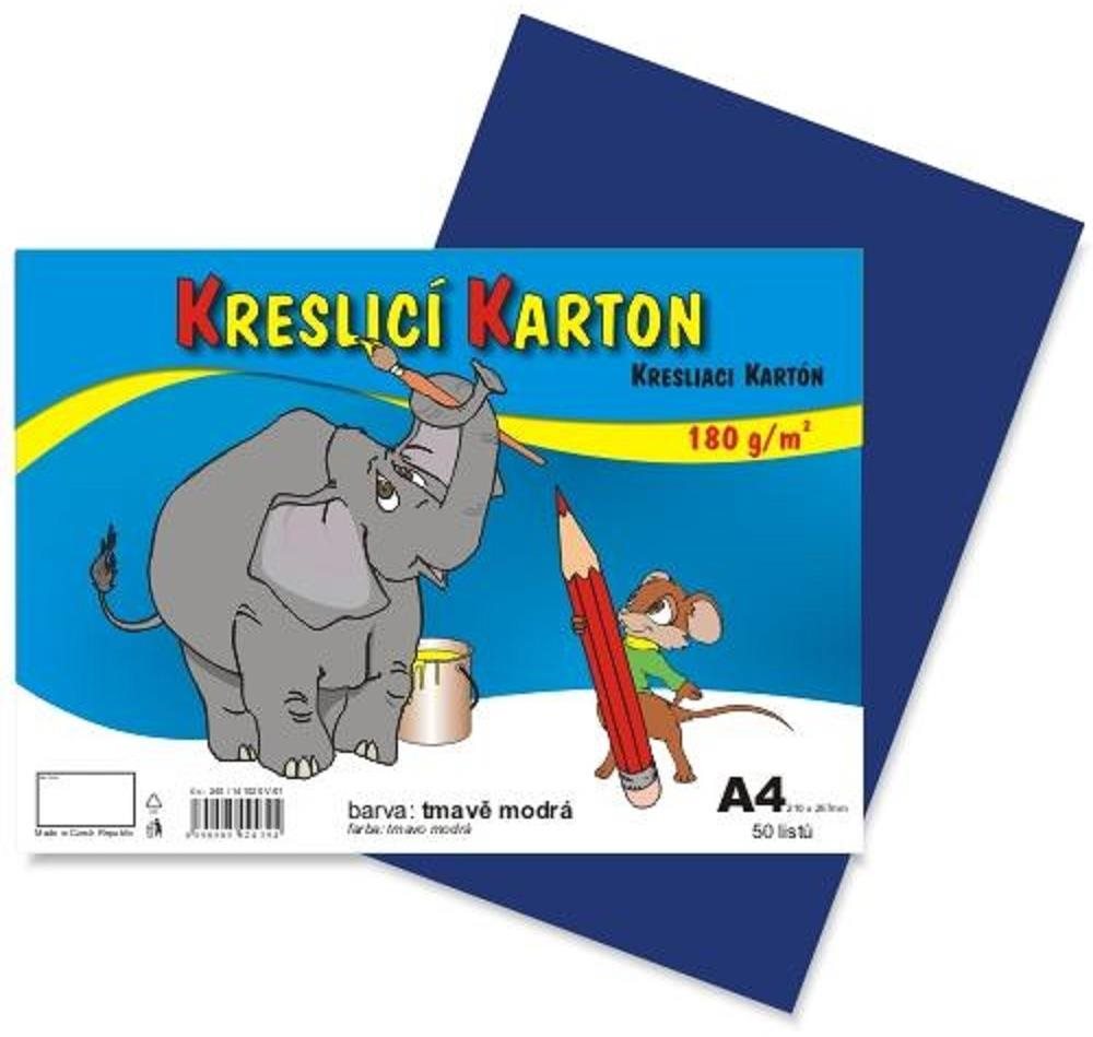 STEPA rajzlap A4, 50 lap, 180g/m2, sötétkék Színes papír