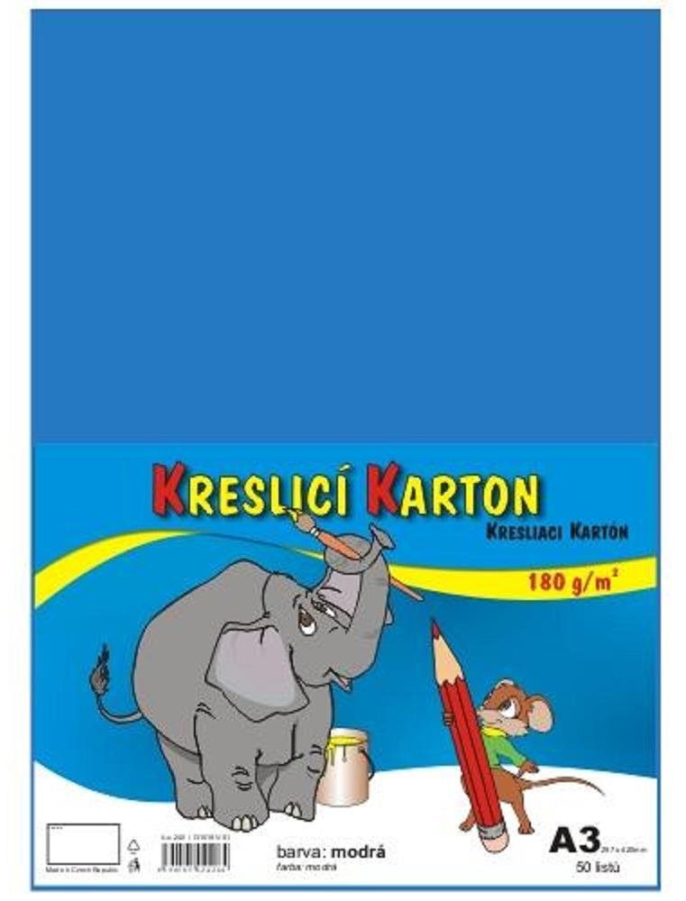 STEPA kresliaci kartón A3, 50 listov, 180 g/m2, svetlomodrý Farebný...