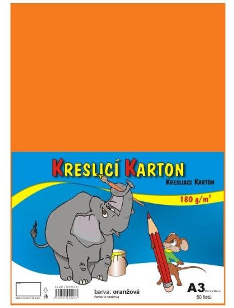 STEPA kresliaci kartón A3, 50 listov, 180 g/m2, oranžový Farebný...