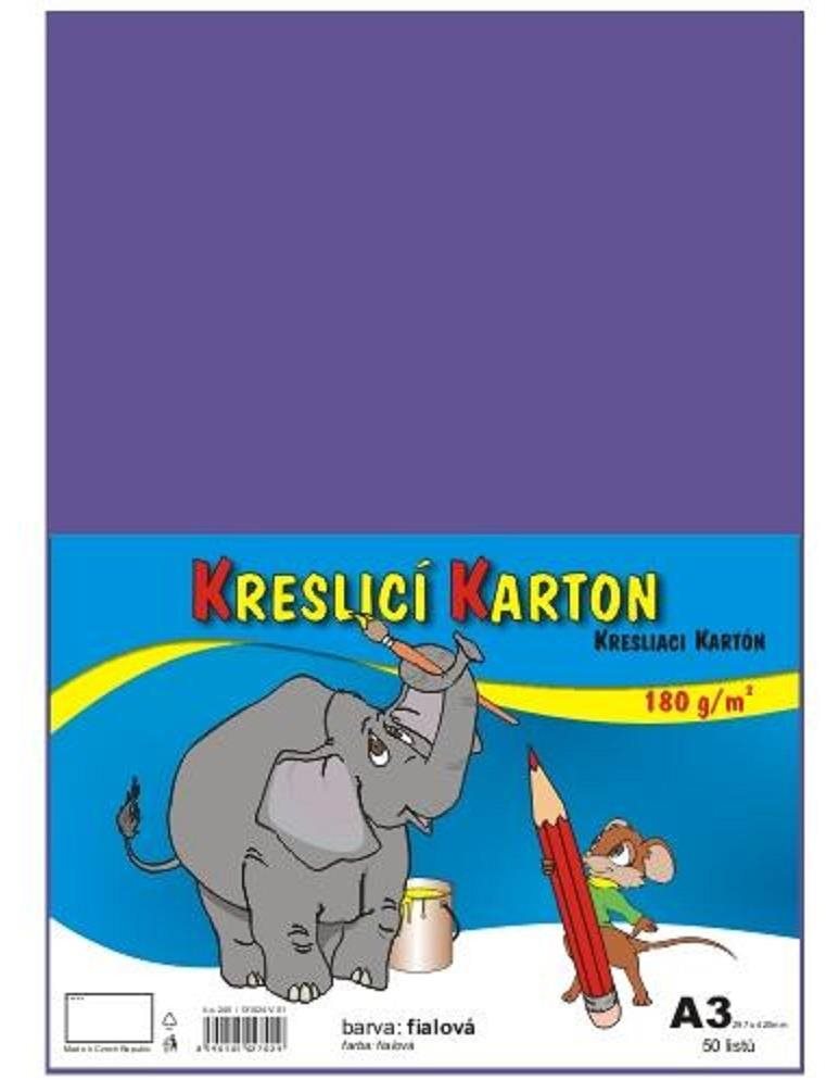 STEPA kresliaci kartón A3, 50 listov, 180 g/m2, fialový Farebný...