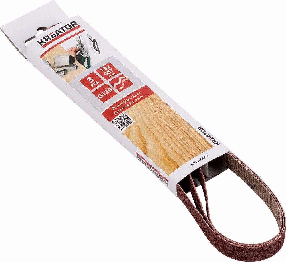 Kreator KRT260003 Sada brúsnych pásov G120/13×457 mm, 3 ks Brúsny pás