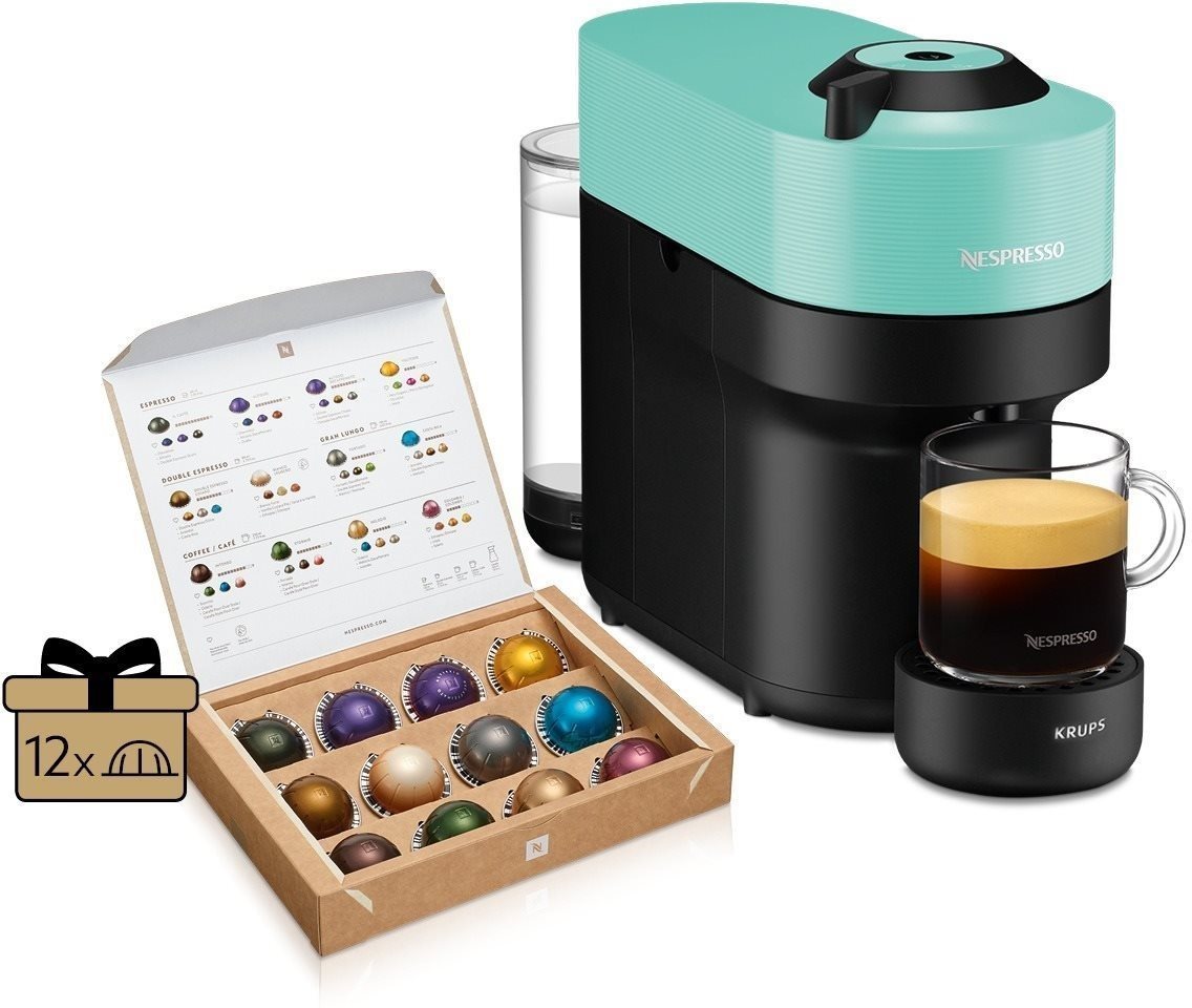 NESPRESSO KRUPS Vertuo Pop Aqua Mint XN920410 Kávovar na kapsuly