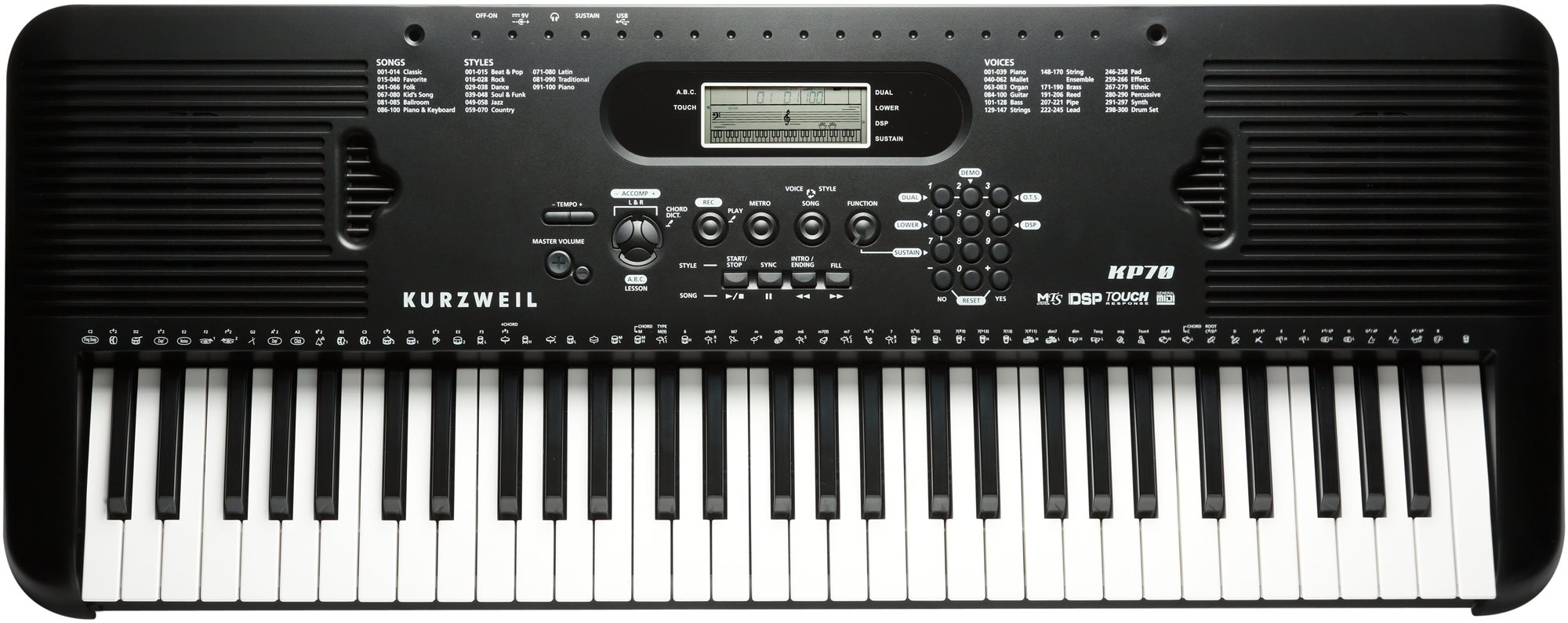 KURZWEIL KP70 Klávesy