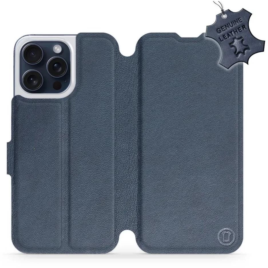 Kožené Mobiwear flip na Apple iPhone 15 Pro Max - Modré - L_NBS...