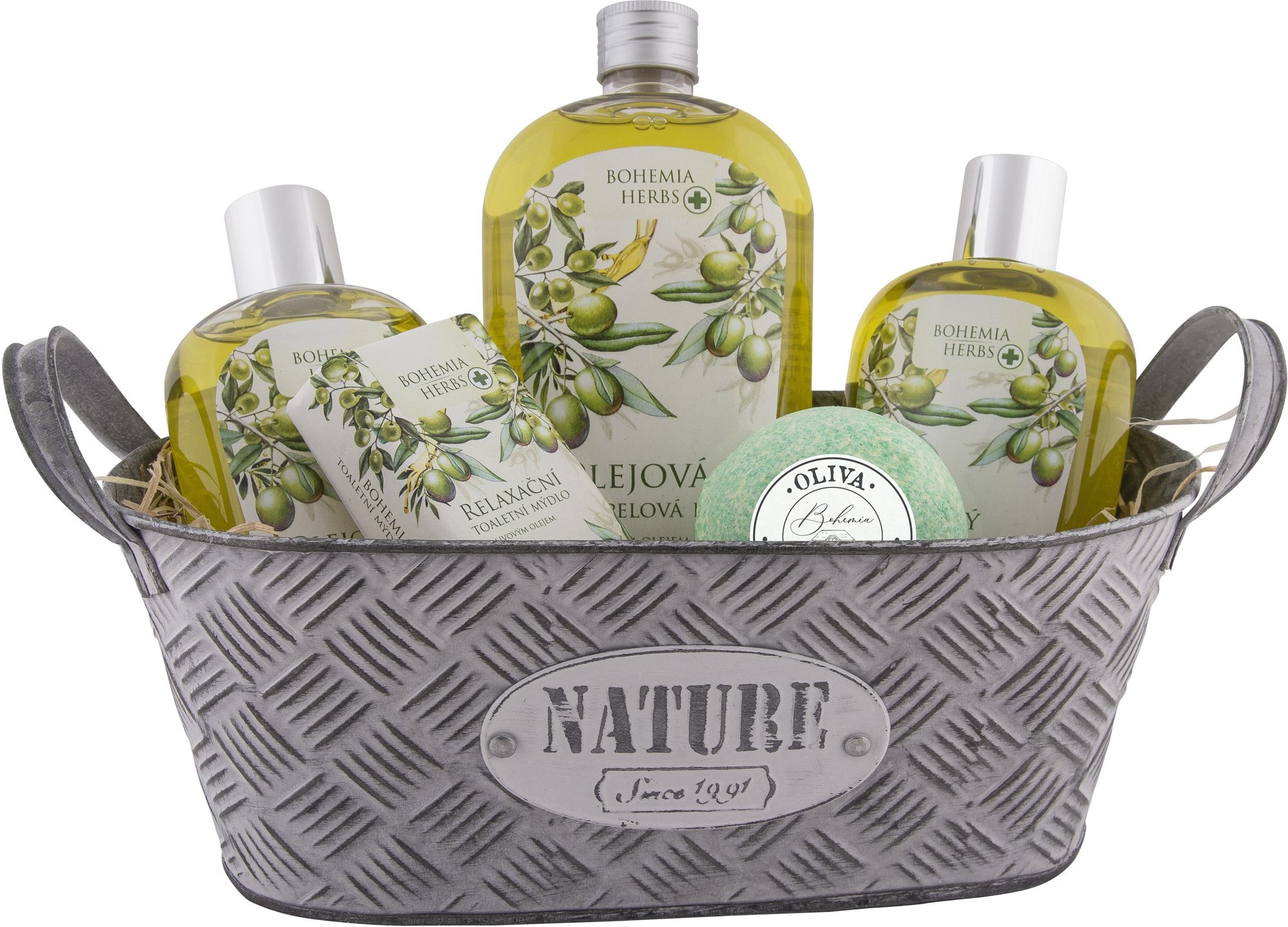 BOHEMIA GIFTS Dárkový plechový box - Oliva Dárková kosmetická sada