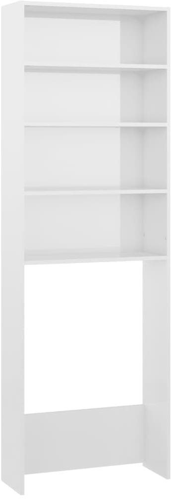 SHUMEE Skrinka nad práčku biela s vysokým leskom 64 × 24 × 190 cm...