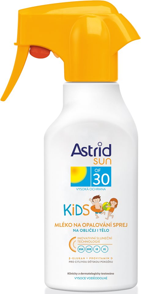 ASTRID SUN Gyermeknaptej spray SPF 30 200 ml Napozó spray