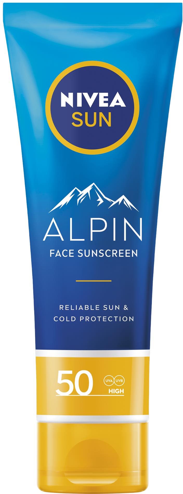 NIVEA SUN Alpin Face Sunscreen SPF 50, 50 ml Opaľovací krém