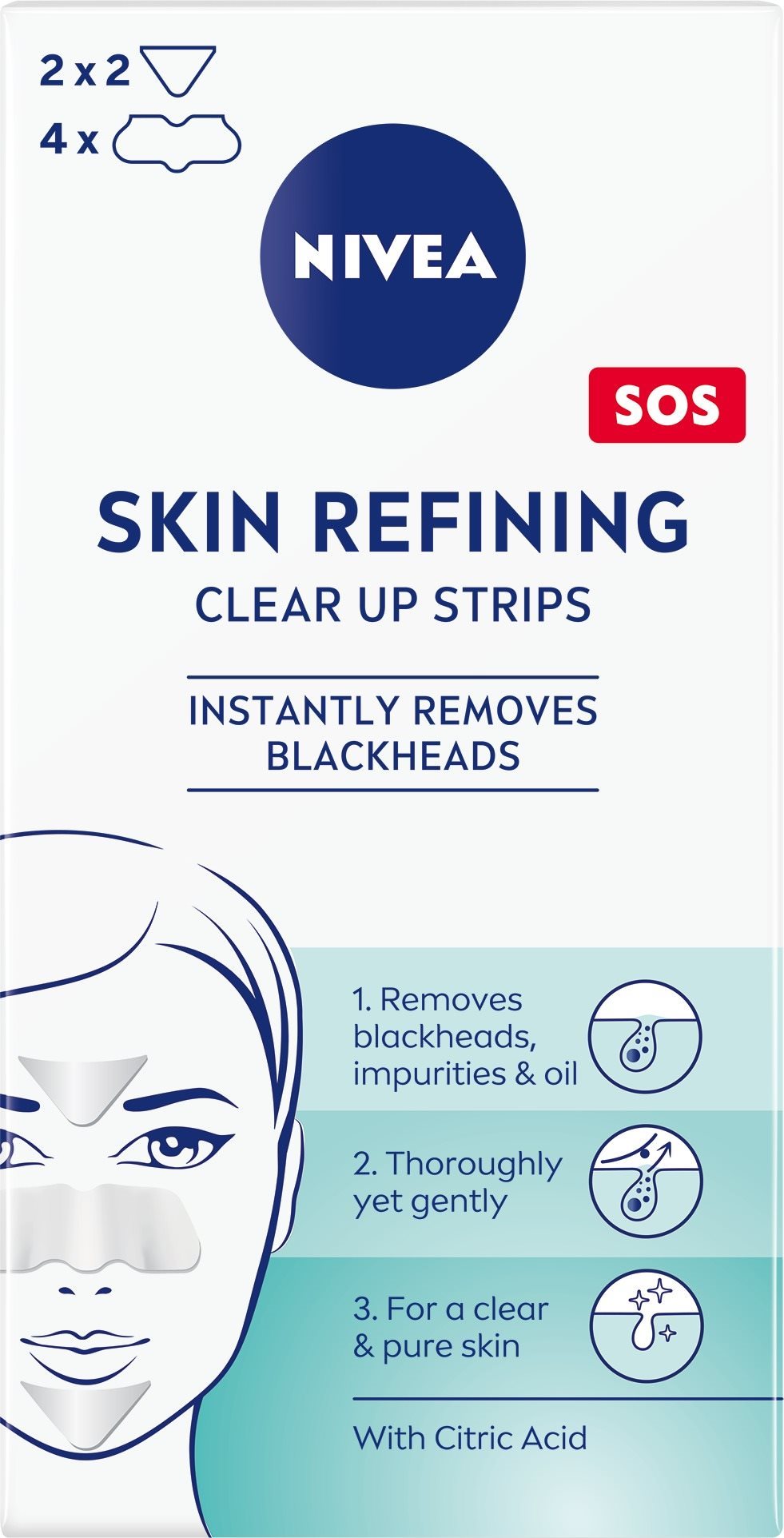 NIVEA Skin Refining Clear-Up Strips 6 ks Náplasť