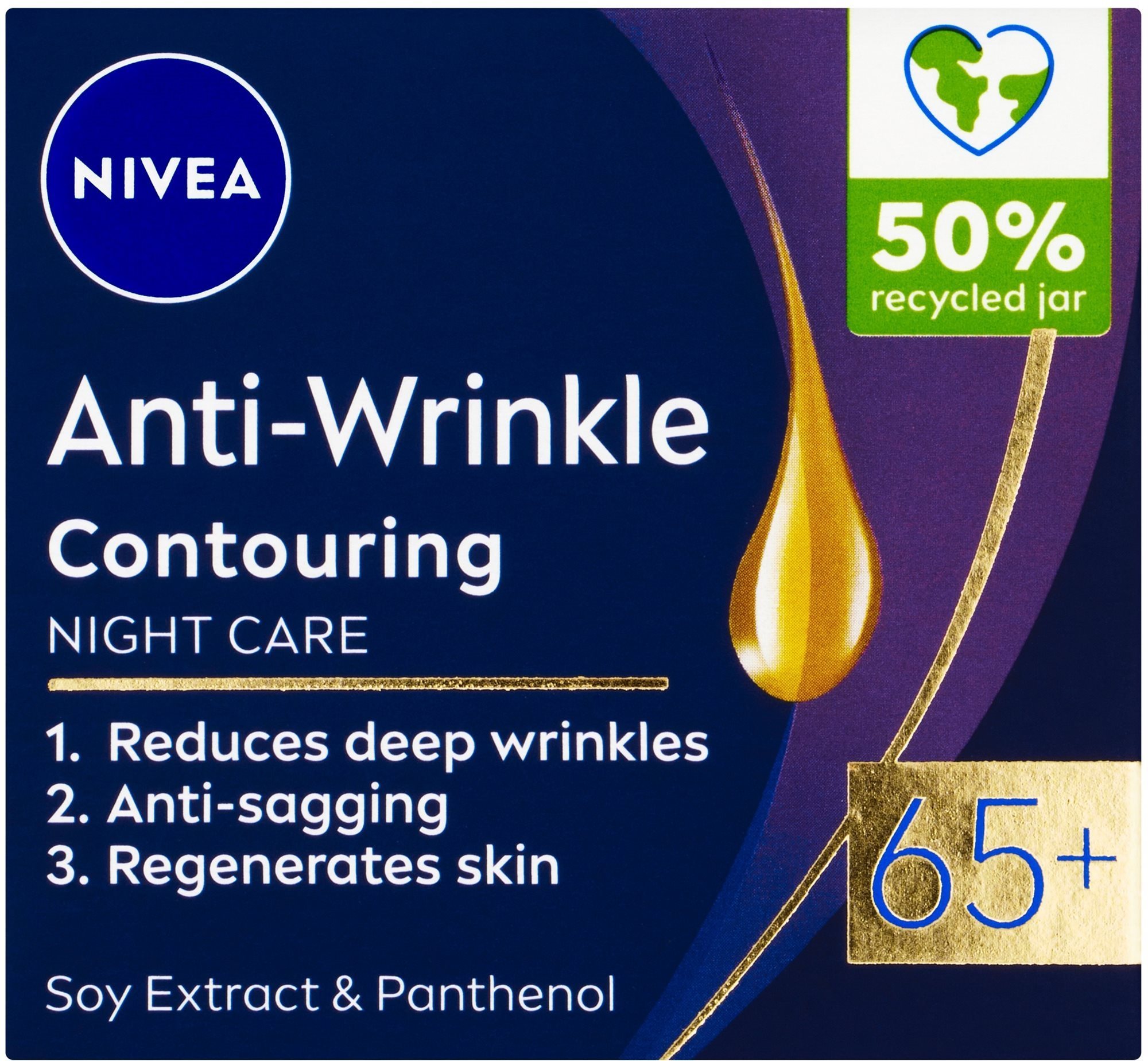 NIVEA Anti-Wrinkle Contouring 65+ éjszakai krém 50 ml Arckrém
