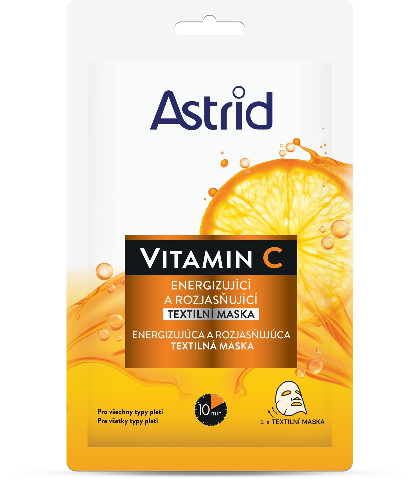 ASTRID Vitamín C Energizujúca textilná maska 1 ks Pleťová maska