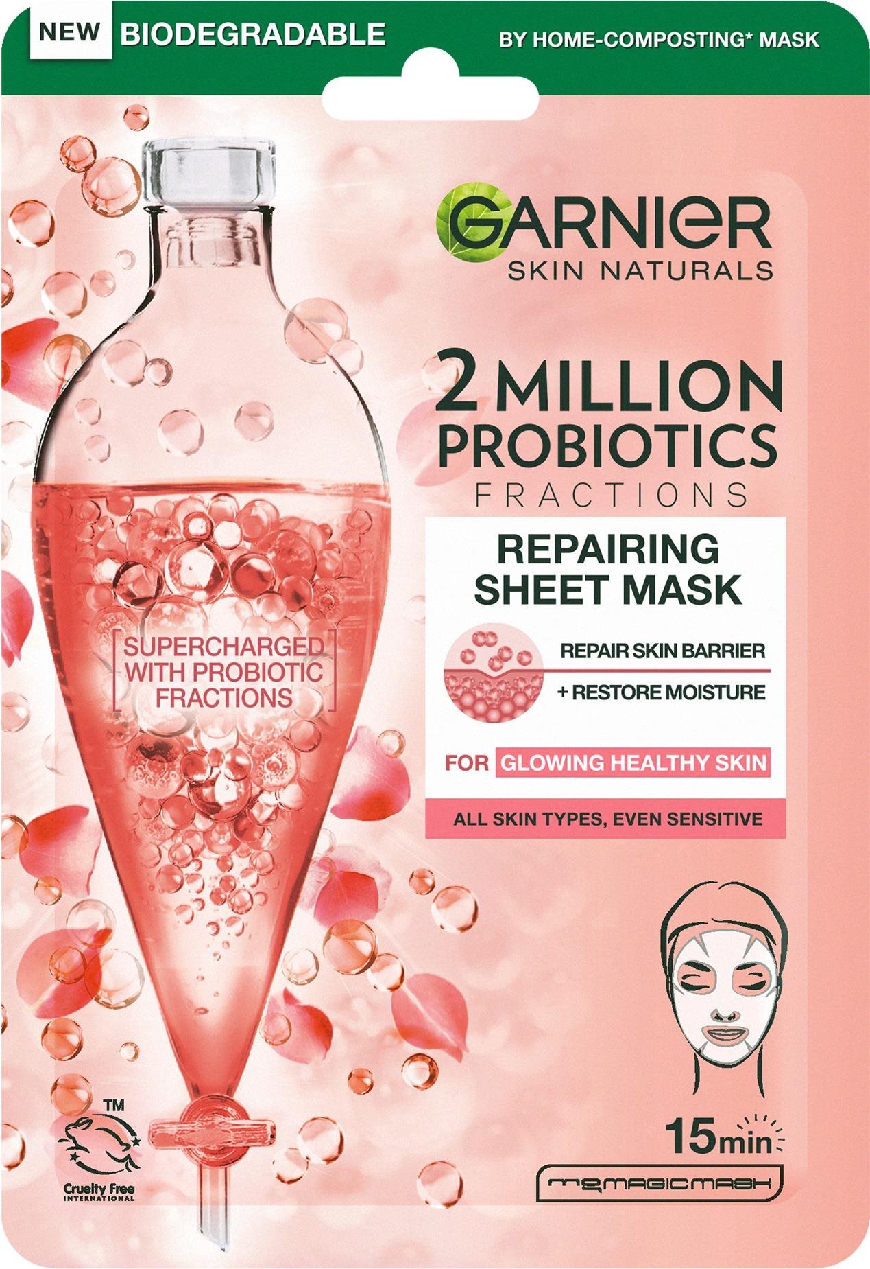 GARNIER Skin Naturals 2 Million Probiotics Repairing Sheet Mask 22...