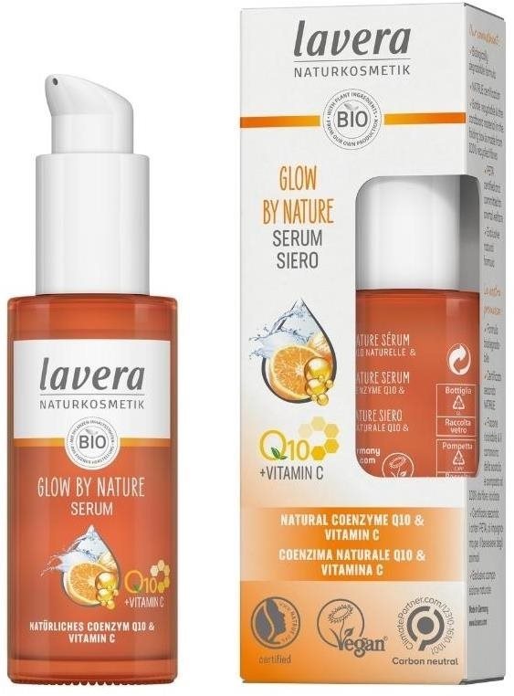 LAVERA Glow by Nature szérum Q10 + C-vitamin 30 ml Arcápoló szérum
