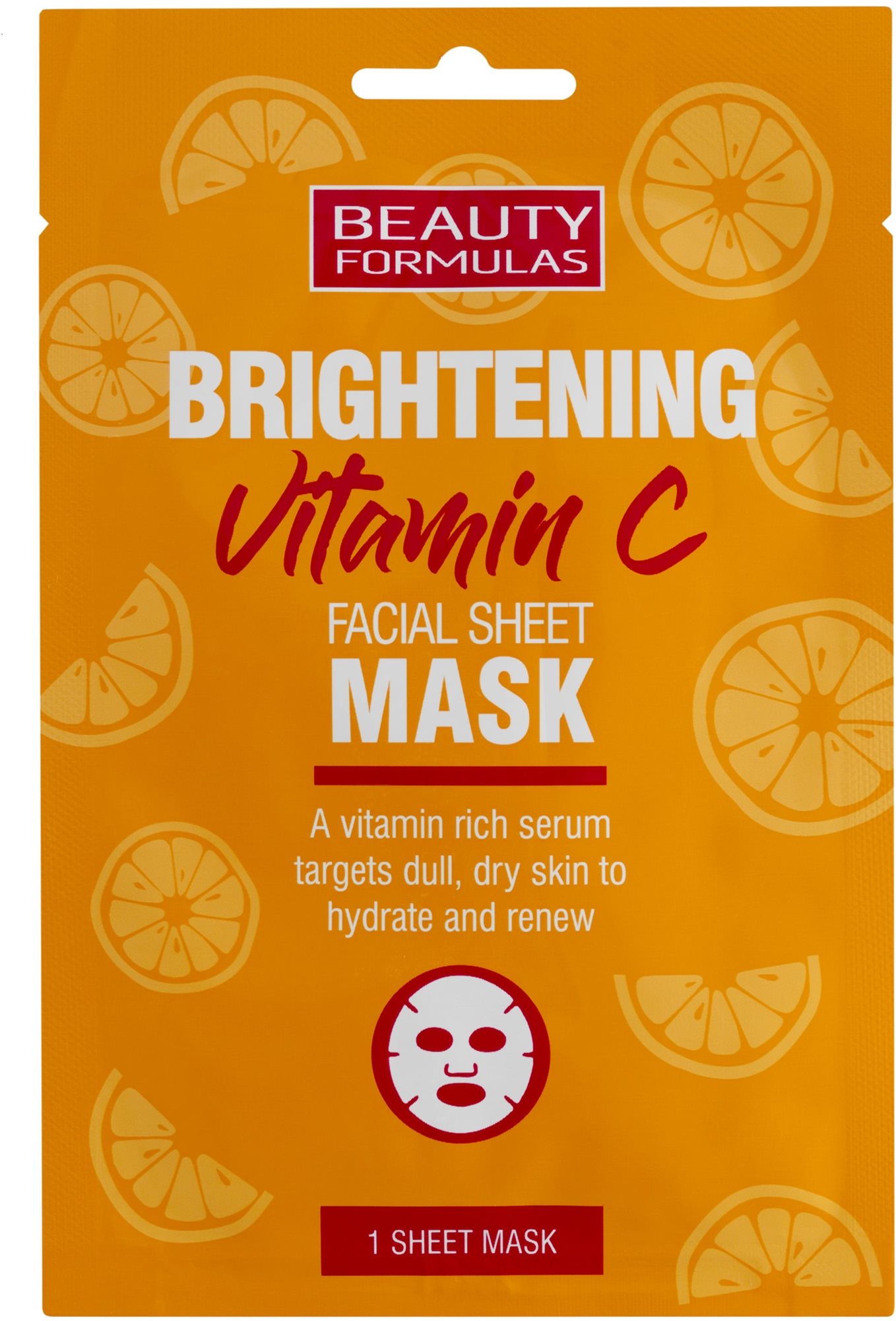 BEAUTY FORMULAS Rozjasňujúca pleťová maska s vitamínom C Pleťová...