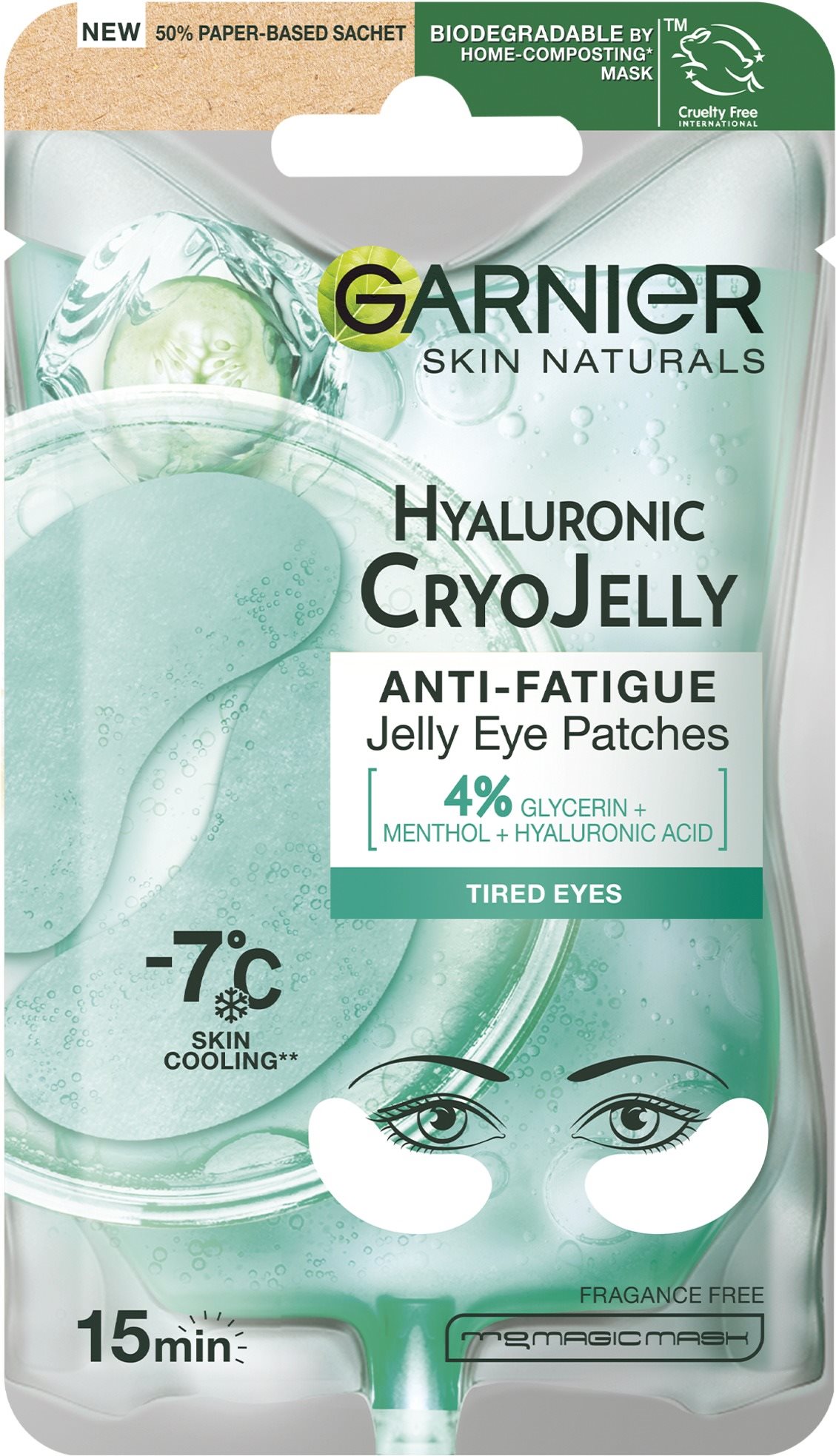 GARNIER Cryo Jelly očná textilná maska s chladivým efektom -7 °C 5...
