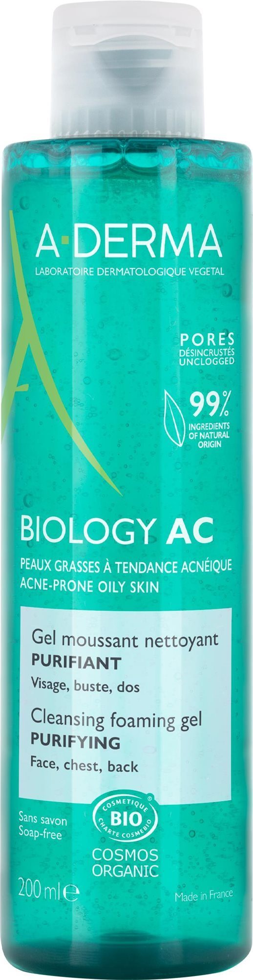 A-DERMA BIOLOGY AC tisztító habzó gél, 200ml Hidratáló arckrém