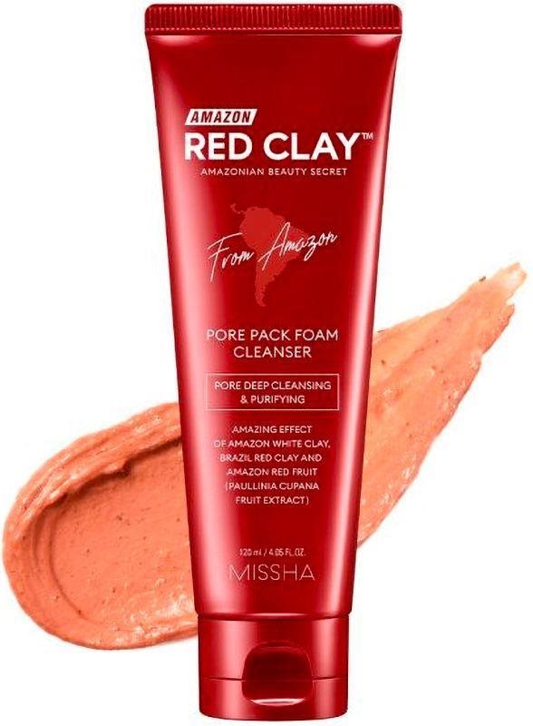 MISSHA Amazon Red Clay Pore Pack Foam Cleanser, 120ml Tisztító hab