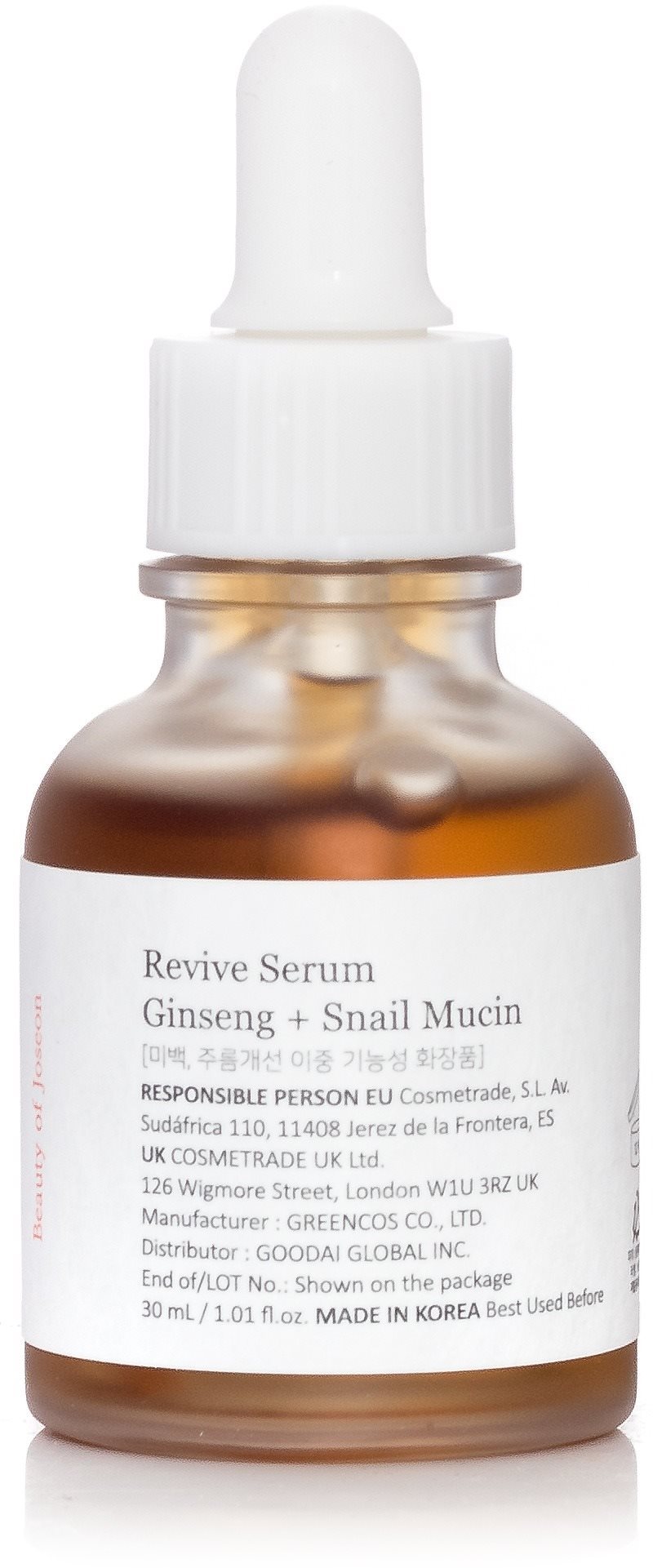 BEAUTY OF JOSEON Revive Serum Ginseng + Snail Mucin 30ml Arcápoló...
