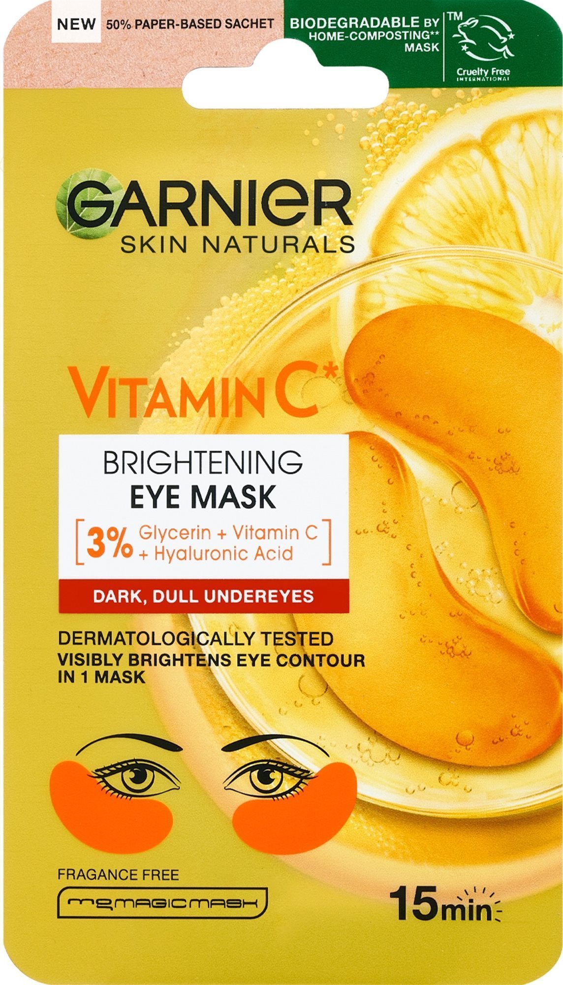 GARNIER Skin Naturals očná maska s vitamínom C 5 g Pleťová maska
