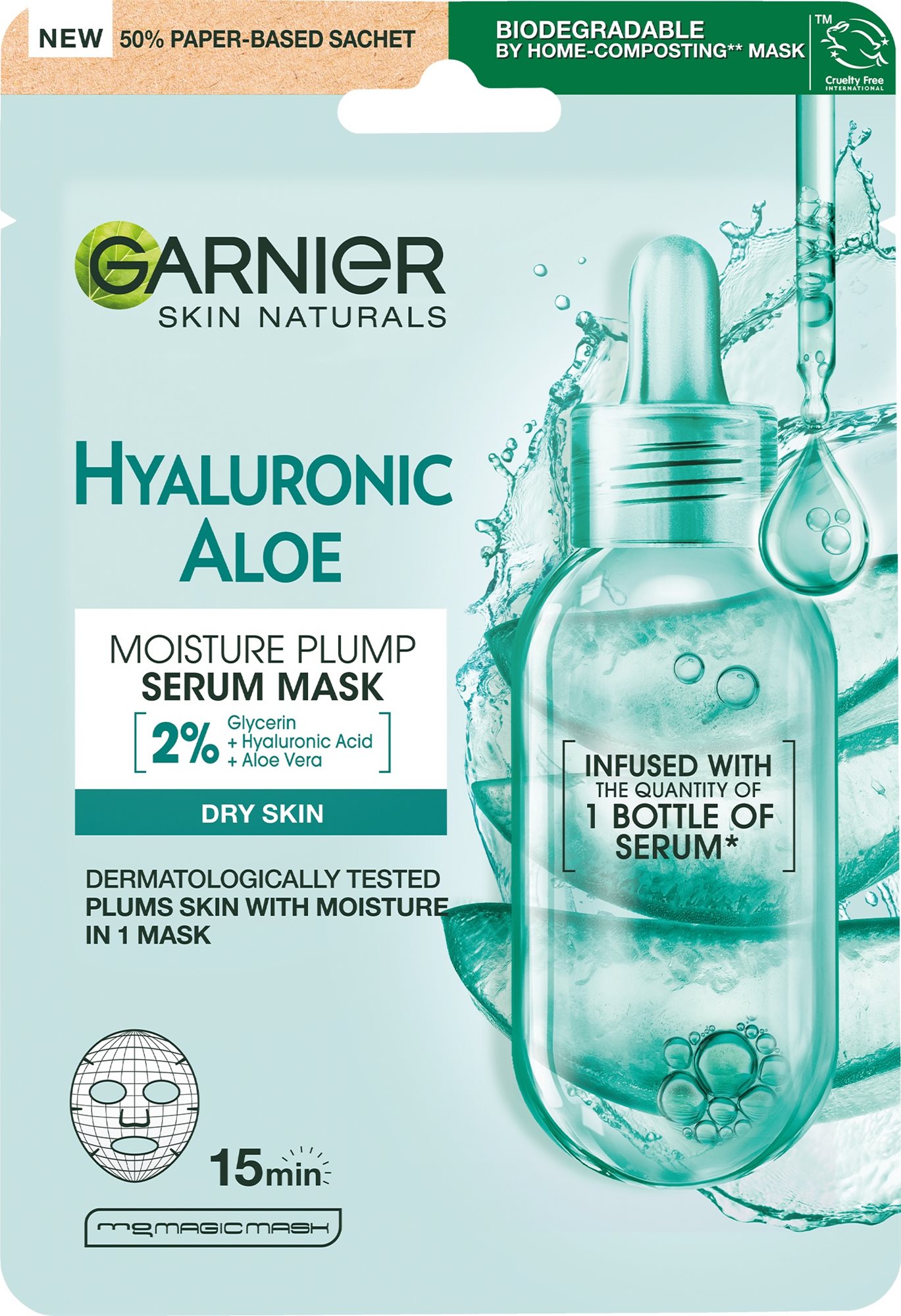 GARNIER Skin Naturals Hyaluronic Aloe Serum Sheet Mask 28 g Pleťová...