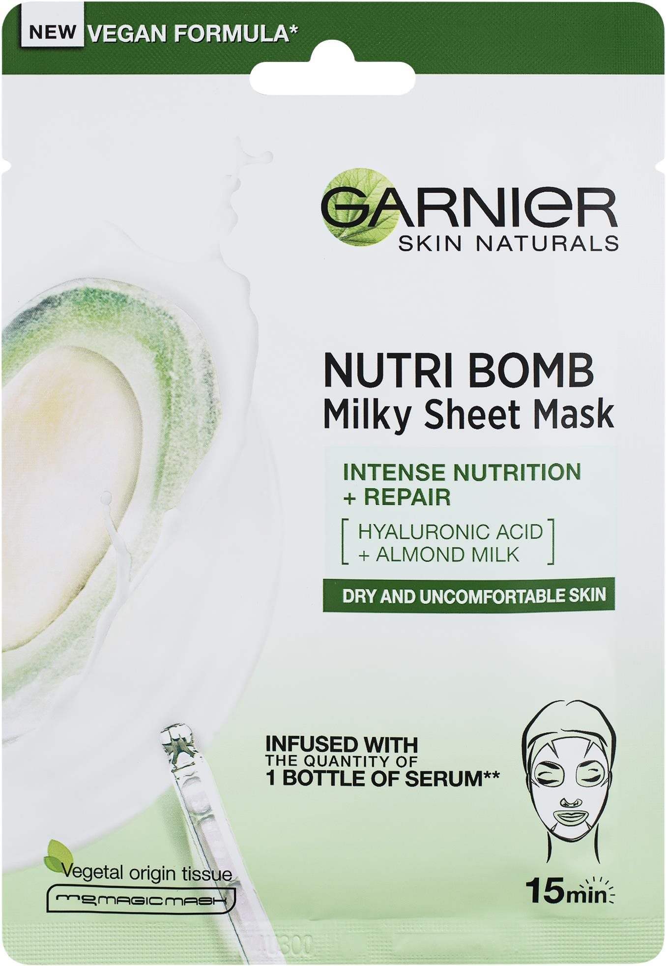 GARNIER Skin Naturals Nutri Bomb Milky Sheet Mask Almond Milk 32 g...