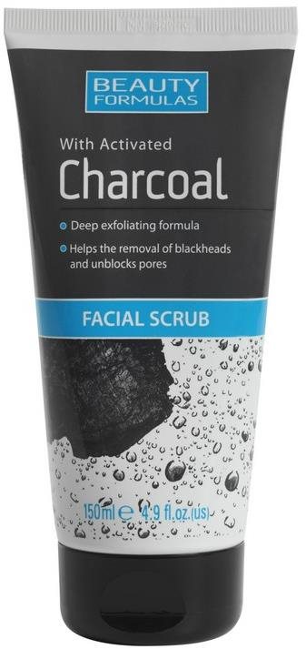 BEAUTY FORMULAS Pleťový scrub s aktívnym uhlím 150 ml Pleťový peeling