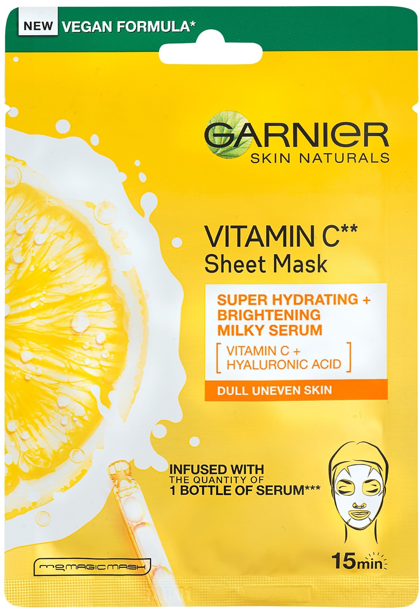 GARNIER Skin Naturals Vitamin C Sheet Mask Super Hydrating 28 g...