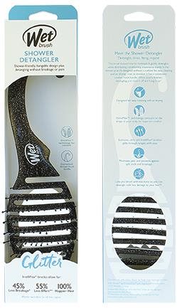 WET BRUSH Shower Detangler Glitter Black Hajkefe