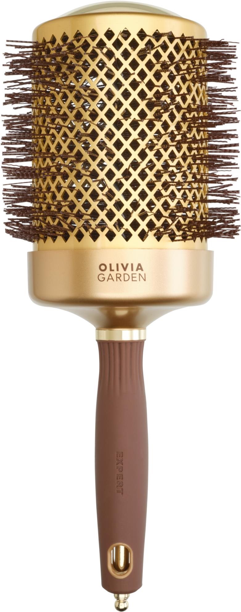 OLIVIA GARDEN Expert Shine Gold & Brown 80 mm Kefa na vlasy