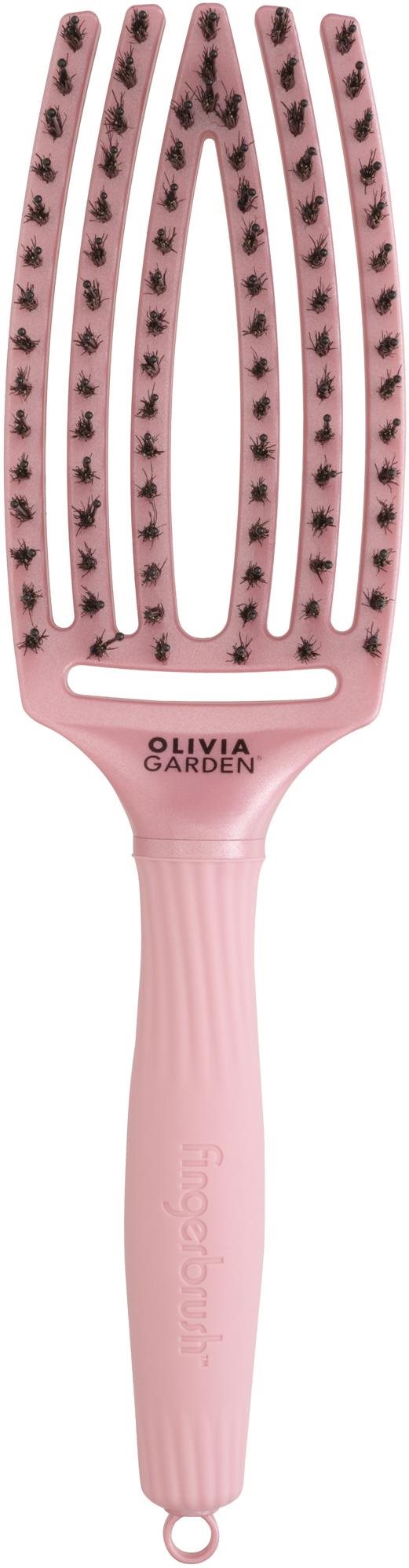 OLIVIA GARDEN Fingerbrush Love Pearl Pink Medium Kefa na vlasy