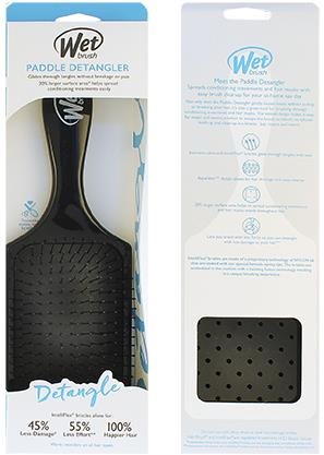 WET BRUSH Paddle Detangler Black Kefa na vlasy