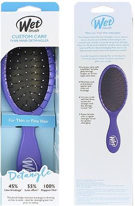 WET BRUSH Custom Care Thin Hair Detangler Purple Hajkefe