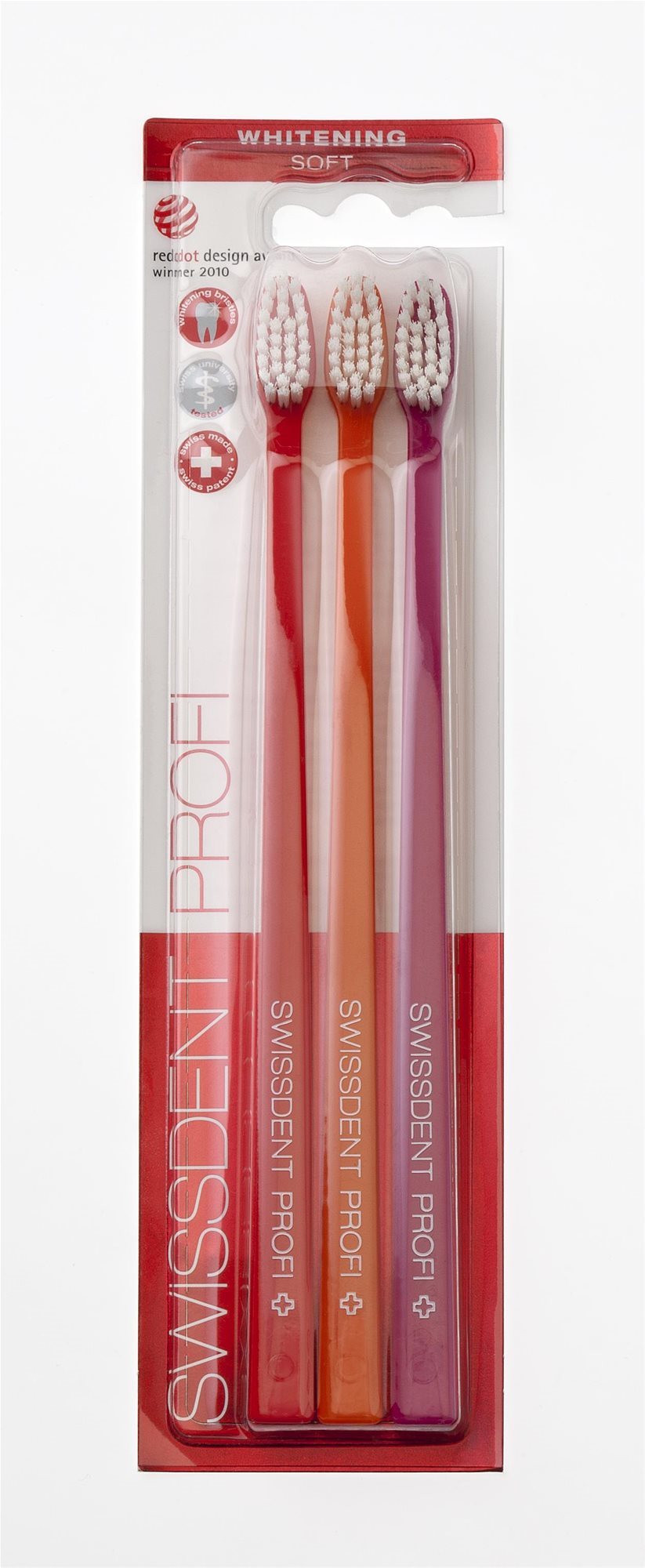 SWISSDENT Whitening Soft Trio Pack (red, orange, pink) Zubná kefka