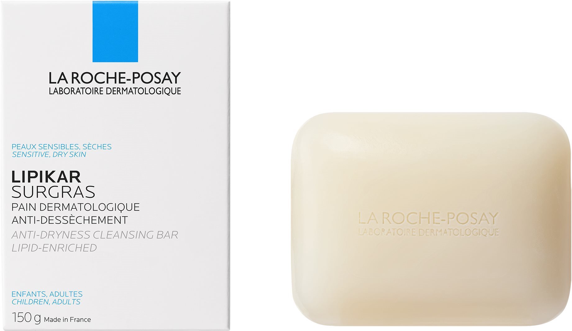 LA ROCHE-POSAY Lipikar Surgras Fyziologické mydlo v kocke obohatené...