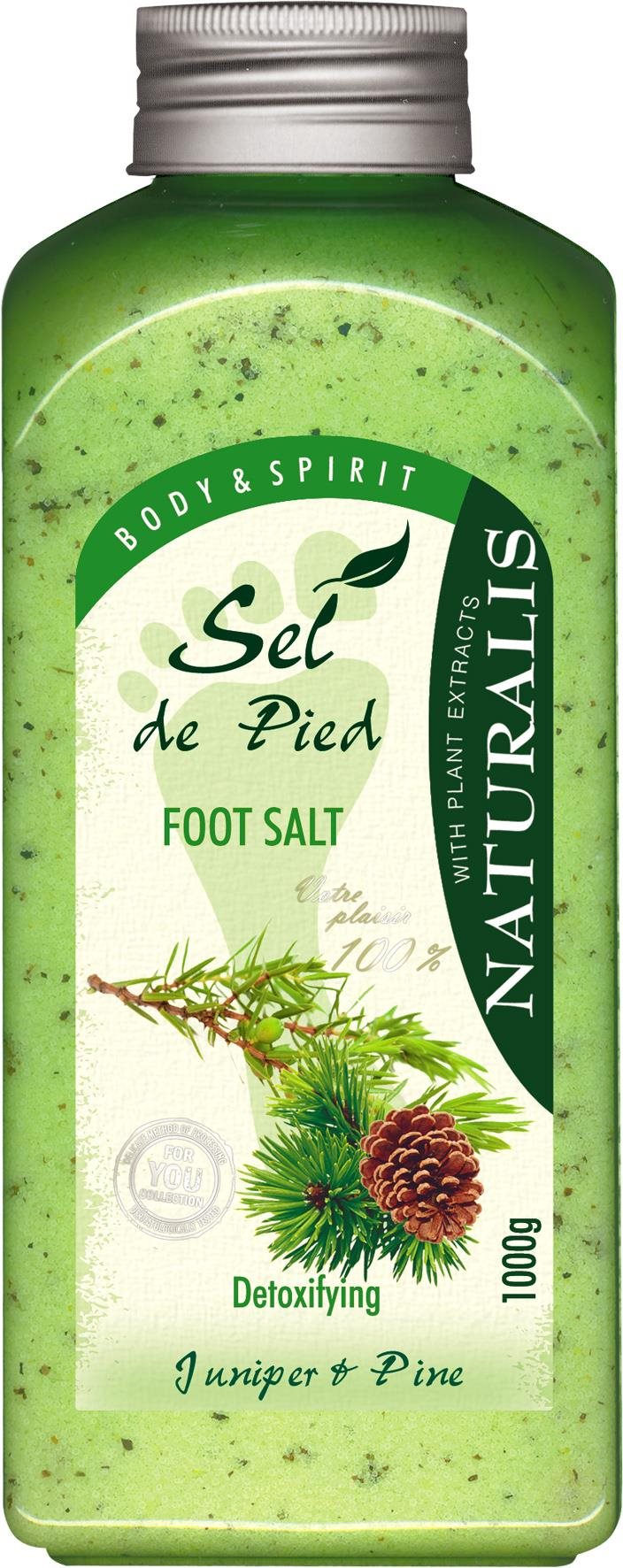 NATURALIS Sůl na nohy Juniper & Pine 1000 g Soľ do kúpeľa