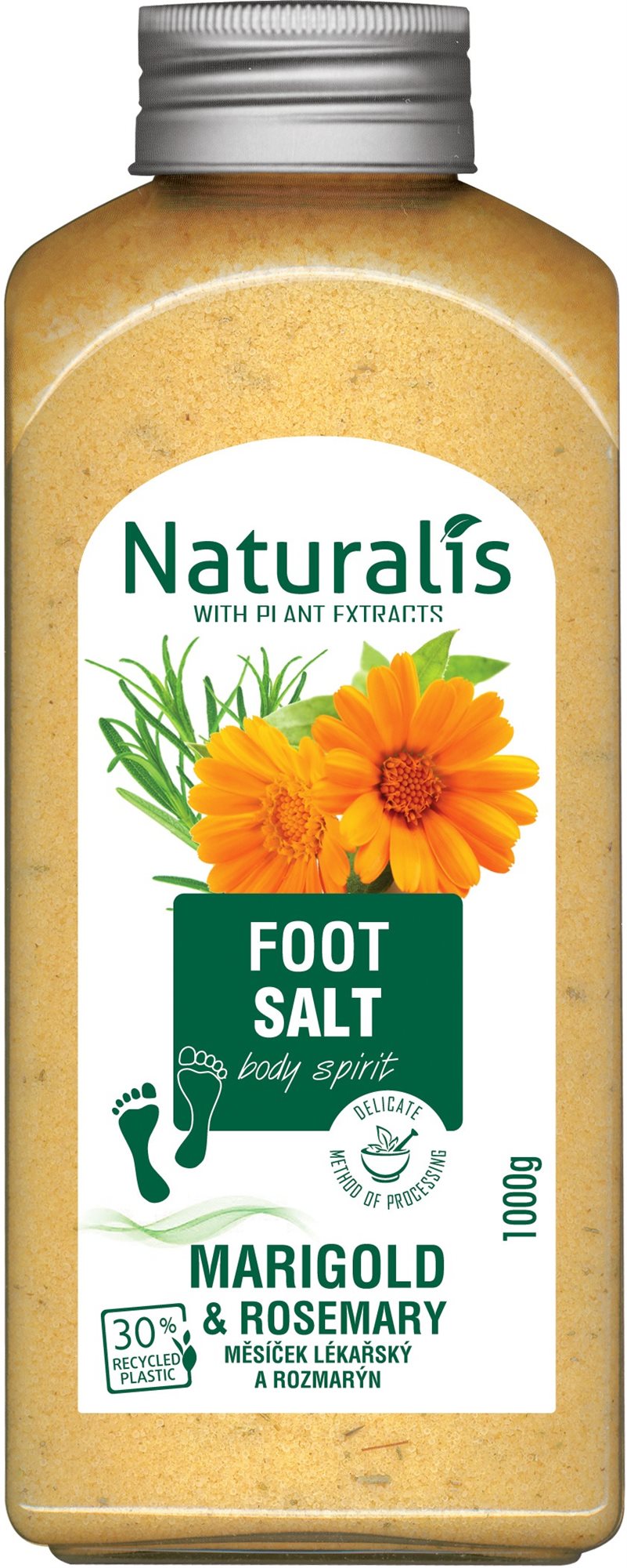 NATURALIS Soľ na nohy Marigold & Rosemary 1000 g Soľ do kúpeľa
