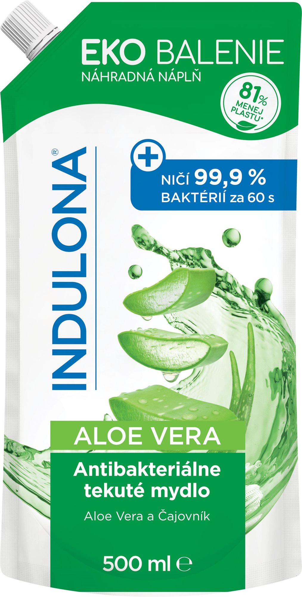 INDULONA Aloe Vera Antibakteriálné tekuté mydlo náhradná náplň 500...