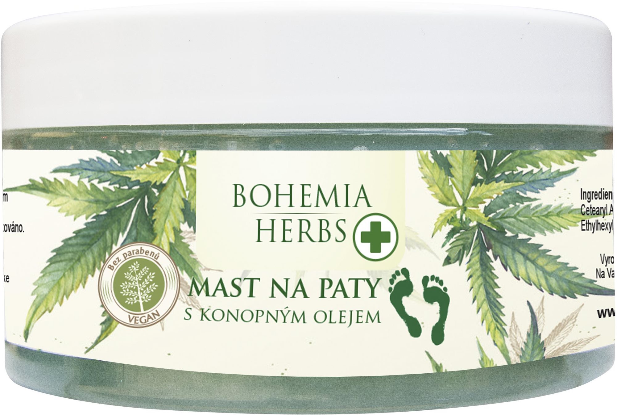 BOHEMIA GIFTS Cannabis konopná masť na päty 100 ml Krém na nohy