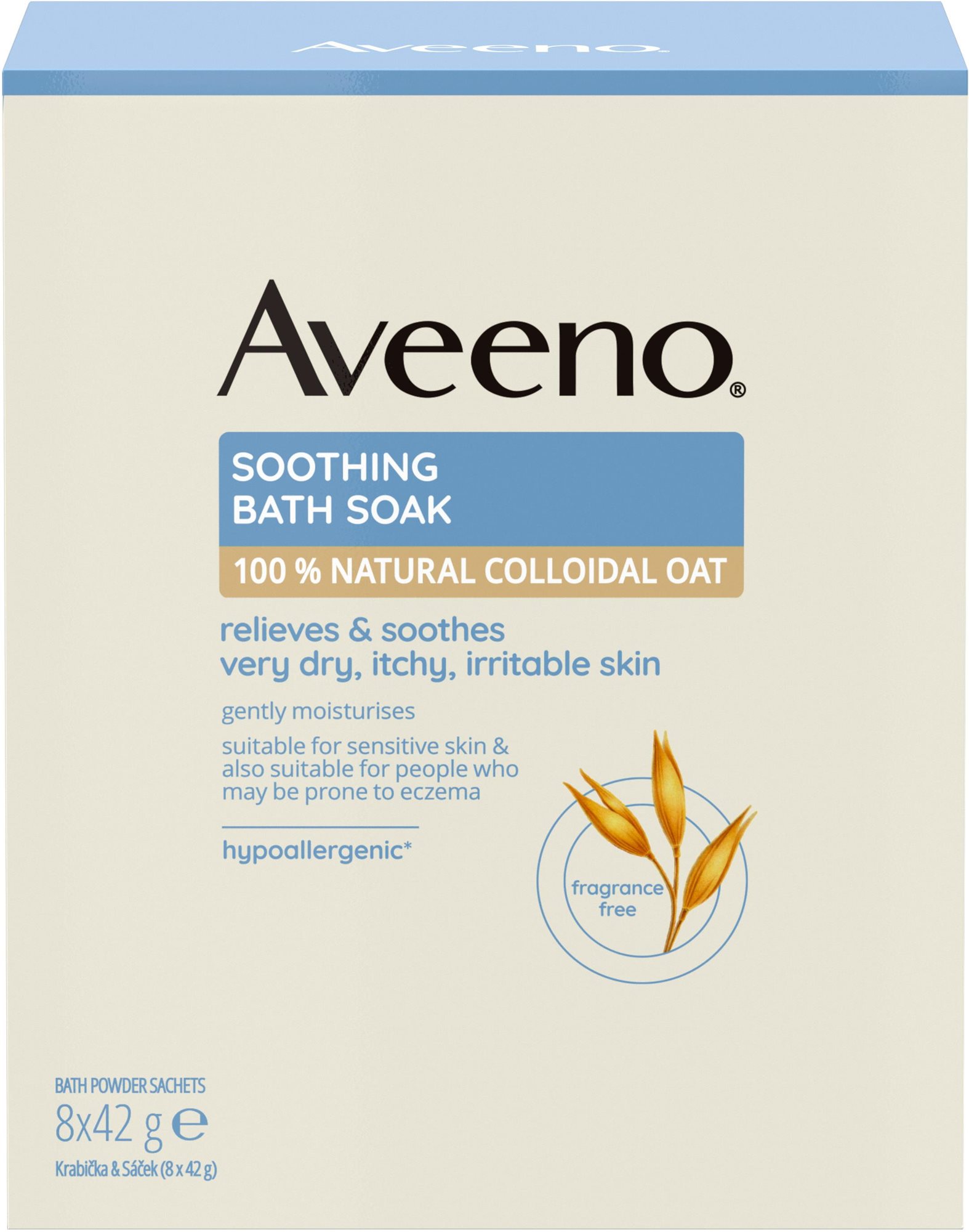 AVEENO Soothing Bath Soak 8× 42 g Soľ do kúpeľa
