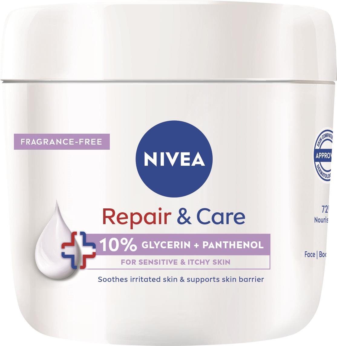 NIVEA Repair & Care cream fragnance free 400 ml Telový krém